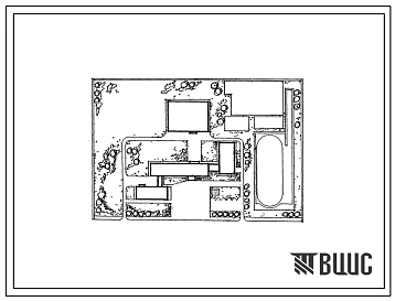 Типовой проект 234-2-9п Унифицированное здание техникума на 960 учащихся. Схема генерального плана.