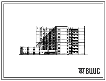 Типовой проект 161-97-87/1 Девятиэтажное общежитие на 585 мест для рабочих и служащих (с жилыми ячейками на 3, 4, 8, 10, 11 и 12 человек). Для строительства в 1В климатическом подрайоне