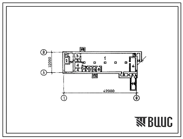 Типовой проект А-2,3,4-750-79/100 Склад вспомогательных материалов в подвале прядильно-ткацкой фабрики, (убежище на 750 человек, размеры убежища 42м на 12м, режимы вентиляции 1).