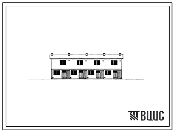 Типовой проект 144-22-38 Двухэтажный четырехквартирный блокированный жилой дом с четырехкомнатными квартирами.