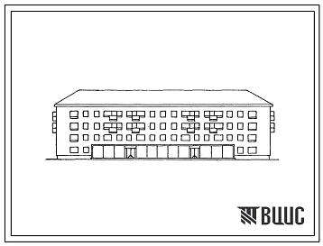 Типовой проект 1-447С-11 Четырехэтажный дом на 36 квартир с торговыми предприятиями в 1 этаже