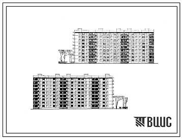 Типовой проект 111-157-4с/1 Девятиэтажный десятисекционный 180 квартирный жилой дом крупнопанельный . Для строительства в IVБ климатическом подрайоне Азербайджанской ССР.