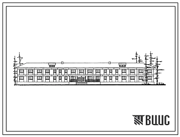 Типовой проект 163-115-132.85 Общежитие на 100 чел (с жилыми комнатами на 2 и 3 чел.). Стены из офактуренных арболитовых блоков. Общая площадь 1065 м2
