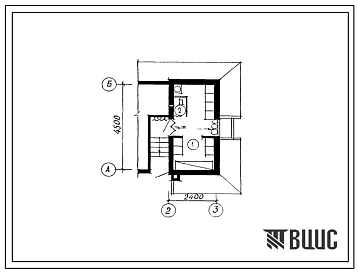 Типовой проект П-5-9(194-000-0690.87) Бытовые помещения в полузаглубленном погребе, примыкающем к блоку сарая для хранения хозяйственного инвентаря и твердого топлива, (убежище на 9 человек, размеры убежища 4,5м на 2,4м, режимы вентиляции 1,2).
