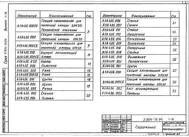 Выпуск 1-16 Калориферная секция для приточной камеры 2ПК20. Рабочие чертежи