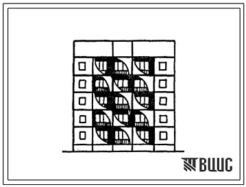Типовой проект 125-061с.13.86 Блок-секция 5 этажная 10 квартирная рядовая с торцовыми окончаниями 3Б - 4Б (для Дагестанской АССР)