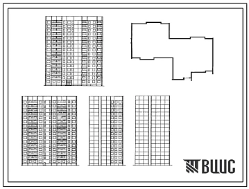 Типовой проект П43/16 16-этажный односекционный 127-квартирный панельный жилой дом