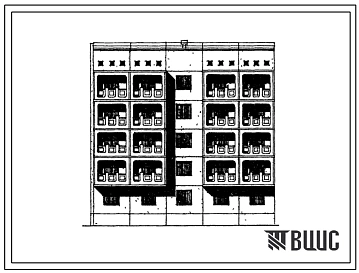 Типовой проект 183-04с.13.86 Блок-секция 5-этажная 15-квартирная торцевая левая 1Б-2Б-3Б (для Талды-Курганской области, г. Талды-Курган Казахской ССР)