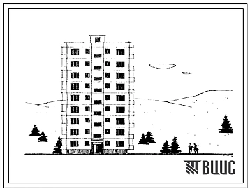 Типовой проект 1-468Б-15 9-этажный односекционный дом на 36 квартир с наружными стеновыми панелями однорядной разрезки.