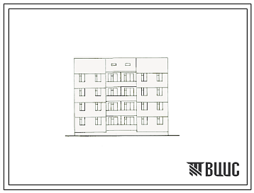 Типовой проект 026-0108.13.87 Блок-секция 4-этажная 8-квартирная рядовая с торцовыми окончаниями 3Б-4Б