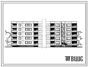 Типовой проект 99-016 Блок-секция пятиэтажного дома торцевая левая на 10 квартир (трехкомнатных 3А-5, пятикомнатных 5А-5). Для строительства во 2 и 3 климатическом районах и 1В климатическом подрайоне.