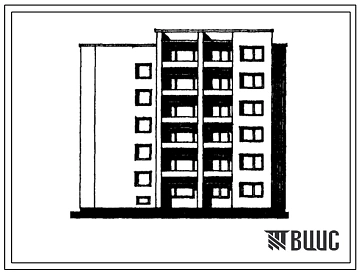 Типовой проект 117-08/1 Пятиэтажная блок-секция на 16 квартир (двухкомнатных 2Б-5, трехкомнатных 3Б-6, пятикомнатных 5А-1, 5Б-4). Для строительства во 2В климатическом подрайоне Литовской ССР