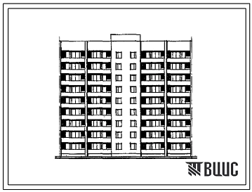 Типовой проект 85-017 9-этажная 54-квартирная блок-секция рядовая, торцовая левая, торцовая правая, точечная 1Б.2Б.2Б.2Б.3А.3А