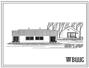 Типовой проект 184-12-42/67  Одноэтажный двухквартирный дом с двухкомнатными квартирами для строительства в Беларусской ССР (Для I проектно-строительной зоны).