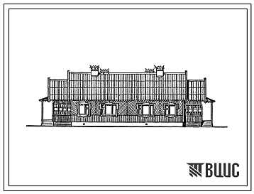 Типовой проект 186-115-200.13.88 Одноэтажный двухквартирный жилой дом с двухкомнатными квартирами (для Кировской области)