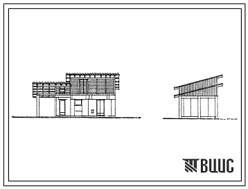 Типовой проект 193-17-48/1 Хозяйственные надворные постройки для домов серии 17. Помещения для скота, птицы, сарай для хранения инвентаря и топлива, хозяйственный навес, погреб), гараж, сарай. Для строительства в 1В климатическом подрайоне и 2 климатическ