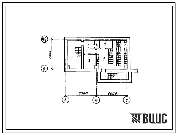 Типовой проект Б-1-57(701-3-20) Склад несгораемых материалов в подвале склада для хранения продовольственных товаров складской площадью 2500 кв м, (убежище на 57 человек, размеры убежища 12м на 6м, режимы вентиляции 1,2,3).