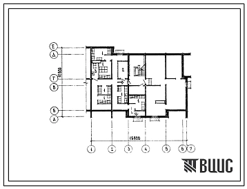 Типовой проект Б-2-49(210-028) Хозяйственные помещения в подвале 4этажной 8квартирной торцевой блок-секции с квартирами 3б-4б (правой), (убежище на 49 человек, размеры убежища 16,8м на 12,6м, режимы вентиляции 1).