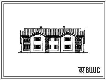 Типовой проект 174-24-242.13.87 2-этажный 4-квартирный жилой дом с 2-3 комнатными поэтажно расположенными квартирами