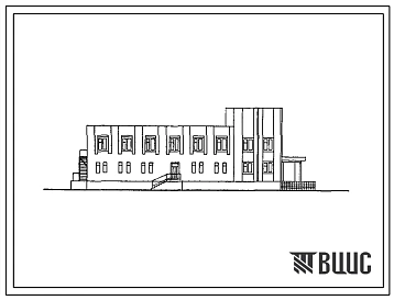 Типовой проект 284-3-54.87 Блок  коммунального обслуживания. Здание двухэтажное. Каркас по серии 1.020-1/83. стены из кирпича.