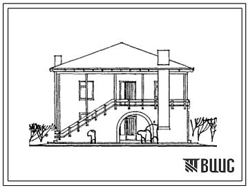 Типовой проект 143-44-40с/1 Одноквартирный двухэтажный четырехкомнатный жилой дом (вариант с железобетонным перекрытием).
