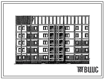 Типовой проект 97-0403м.13.89 Блок-секция 5-этажная 20-квартирная поворотная левая 2-2-3-4 (для строительства в пос. Синегорье и других районах Магаданской области)