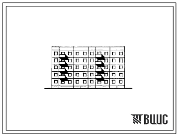 Типовой проект 141-02/1 Блок-секция пятиэтажная 30-квартирная рядовая с торцовыми окончаниями (двухкомнатных 2А — 10, 2Б — 20).