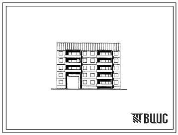 Типовой проект 135-0380с.13.89 5-этажная рядовая блок-секция с проездом левая (с двумя 3-метровыми шагами в лестничной клеике) на 16 квартир 2-2-3-3 для строительства в г. Иркутске