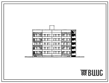 Типовой проект 88-048.86 Пятиэтажная блок-секция рядовая, торцевая (зеркальная) на 35 квартир