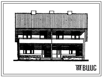 Типовой проект 141-26-64/1 Двухквартирный жилой дом для усадебной застройки с трехкомнатными квартирами в двух уровнях (блокированный).