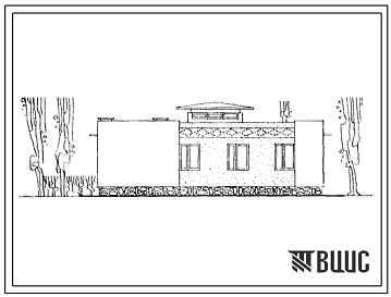 Типовой проект 184-40-57 Одноэтажный дом с шестикомнатной квартирой (левый). Для строительства в 4А и 4Г климатических подрайонах ККАССР