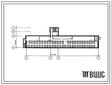 Типовой проект П-4-550(233-1-452.85) Помещения подвала общеобразовательной школы на 13 классов (504 учащихся), (убежище на 550 человек, размеры убежища 53,1м на 15,3м, режимы вентиляции 1,2).