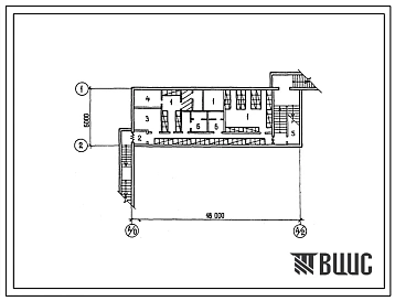 Типовой проект П-2(П-4)-89(816-1-130.87) Бытовые помещения подвала главного корпуса мастерской общего назначения с парком на 600 тракторов (убежище на 89 человек, размеры убежища 18м на 6м, режимы вентиляции 1,2).