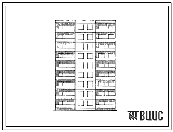 Типовой проект 82-04 Девятиэтажная блок-секция рядовая на 36 квартир (однокомнатных 1Б-18; двухкомнатных 2Б-18)