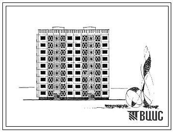Типовой проект 69-022с Девятиэтажная блок-секция торцевая правая на 53 квартиры (однокомнатных 1Б-9; двухкомнатных 2А-8, 2Б-25; трехкомнатных 3Б-11). Для строительства в районах сейсмичностью 9 баллов
