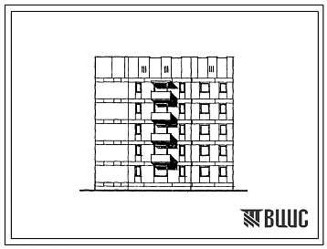 Типовой проект 174-038с.85 Блок-секция 5-этажная 1-секционная 15-квартирная поворотная правая с внутренним углом поворота 1Б.3А.3Б