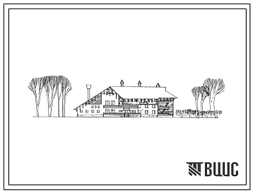 Типовой проект 284-5-31 Трехэтажная гостиница на 52 места 33 номера со скатной крышей.