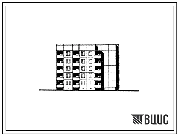 Типовой проект 112-058.13.88 Пятиэтажная блок-секция угловая (торцевая) правая на 20 квартир. Для Коми АССР