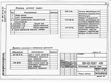 Альбом 7 Часть 2 Приточная вентиляционная камера прямоточная с двумя секциями воздухонагревателя. Регулирование температуры приточного воздуха. Пневматическая система регулирования.  