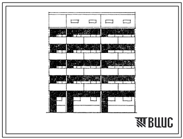 Типовой проект 104-052.85 Блок-секция рядовая с торцевыми окончаниями 5-этажная 15-квартирная 1А-2Б-3Б. Для строительства во 2В климатическом подрайоне Латвийской ССР (г.Даугавпилс).