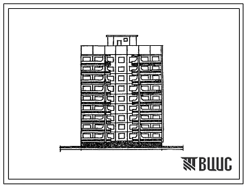 Типовой проект 121-0101.84 Блок-секция рядовая 9-этажная 36-квартирная 1Б-2Б-3Б-3Б. Для строительства в 3Б климатическом подрайоне Украинской ССР (г.Керчь).