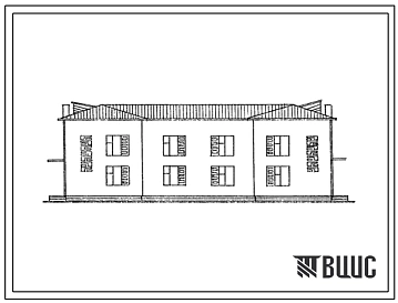 Типовой проект 144-40-111с.86 Двухэтажный двухквартирный жилой дом с 6-комнатными квартирами в двух уровнях