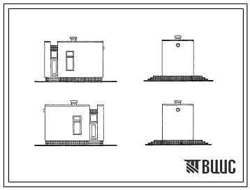Типовой проект 254-9-40 Проходная инфекционной больницы на 300 коек. Здание одноэтажное. Стены из кирпича.