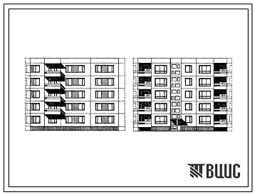 Типовой проект 99-011 Пятиэтажная блок-секция рядовая правая на 15 квартир (двухкомнатных 2Б-5, трехкомнатных 3Б-10). Для строительства в 1В климатическом подрайоне, 2 и 3 климатических районах.