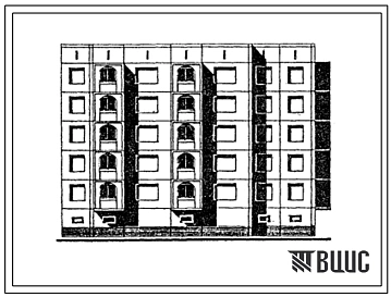 Типовой проект 97-0296м.86 Блок-секция 5-этажная 19-квартирная угловая правая 1Б-1Б-3Б-4Б