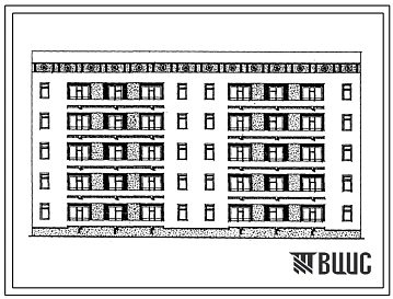 Типовой проект 63-059с.13.86 Блок-секция 5-этажная 20-квартирная рядовая с торцовыми окончаниями 3А.4А-5Б.2Б (для Азербайджанской ССР)