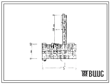 Типовой проект Б-1-542(254-1-108с) Помещения общественного назначения в подвале главного корпуса многопрофильной больницы на 240 коек с поликлиникой на 500 посещений в смену, (убежище на 542 человек, режимы вентиляции 1,2).