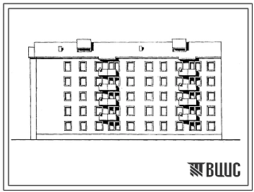 Типовой проект 114-06с.85 Блок-секция 5-этажная 2-секционная 30-квартирная торцовая 2Б.3Б.4А - 2Б.2Б.2Б