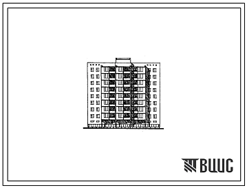 Типовой проект 68-016м.85 Девятиэтажная блок-секция рядовая с торцевыми окончаниями на 40 квартир