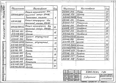 Выпуск 1-20 Калориферная секция для приточной камеры 2ПК80. Рабочие чертежи